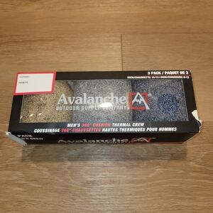 Avalanche 3 Pack Cushion Thermal Crew Socks Men Sock Size 10-13 New